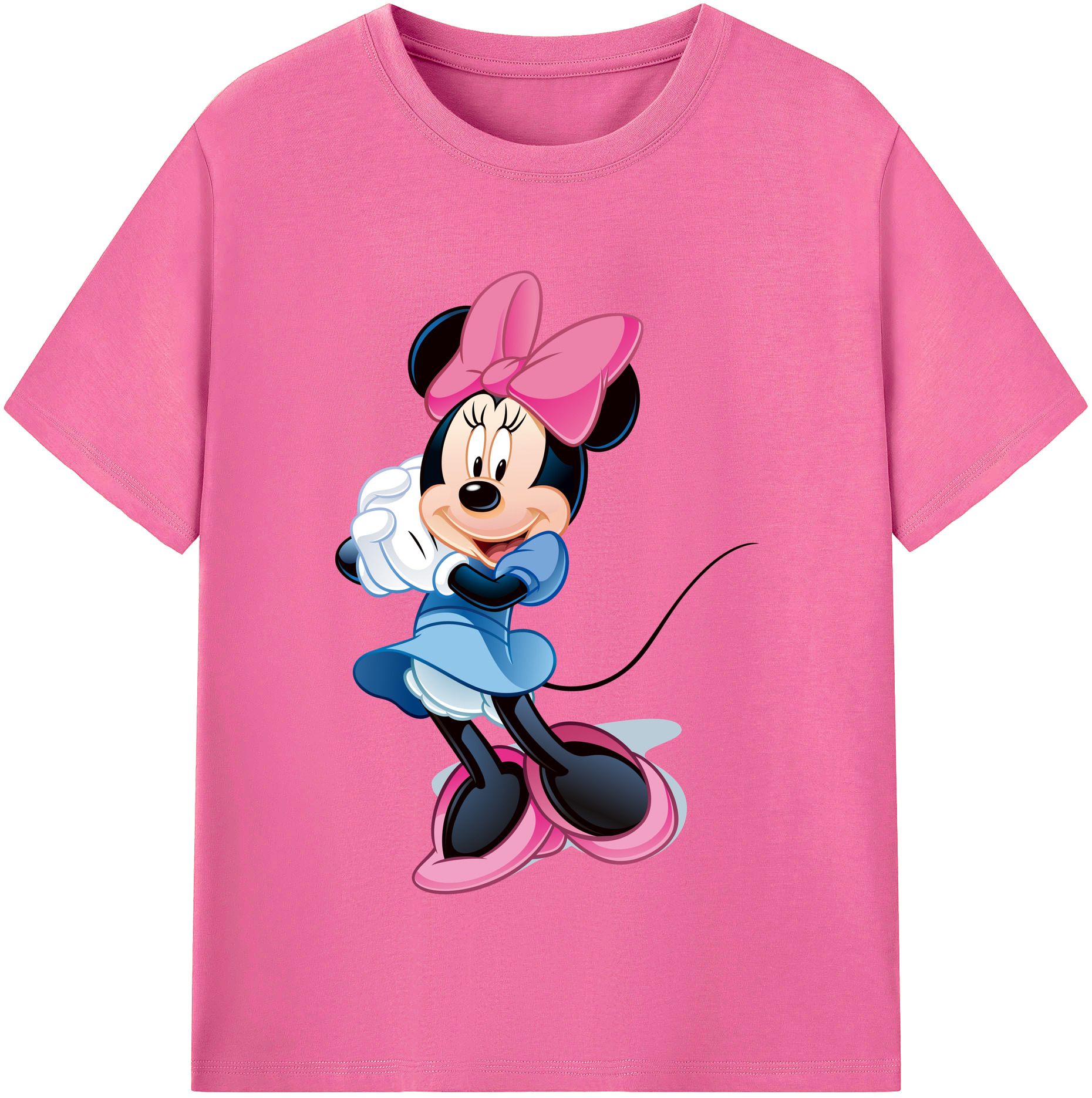 （画像用） ミッキーマウス Mickey Mouse レディースカジュアルプリントTシャツ（綿100％）